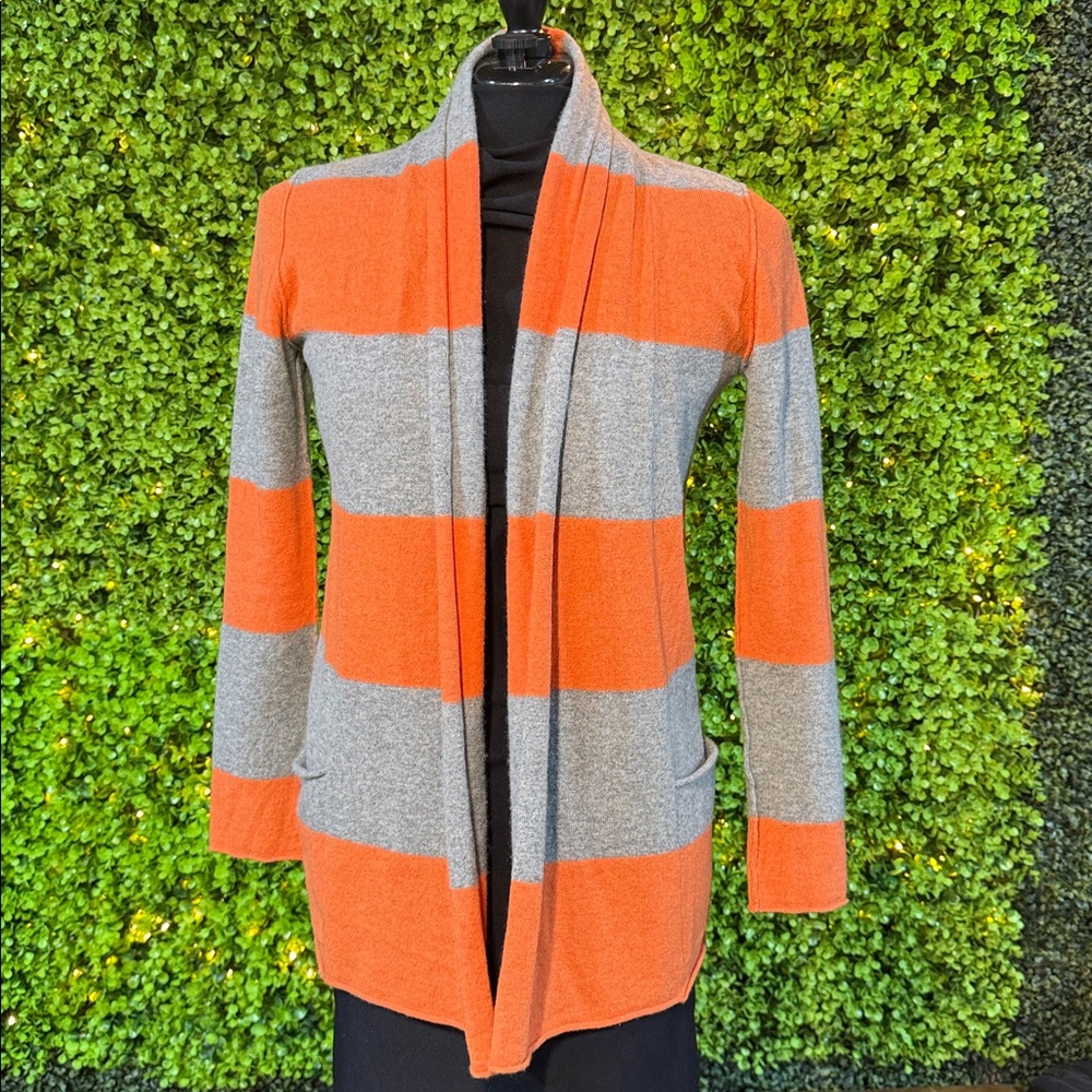 Pur Amici Orange and Gray Cardigan